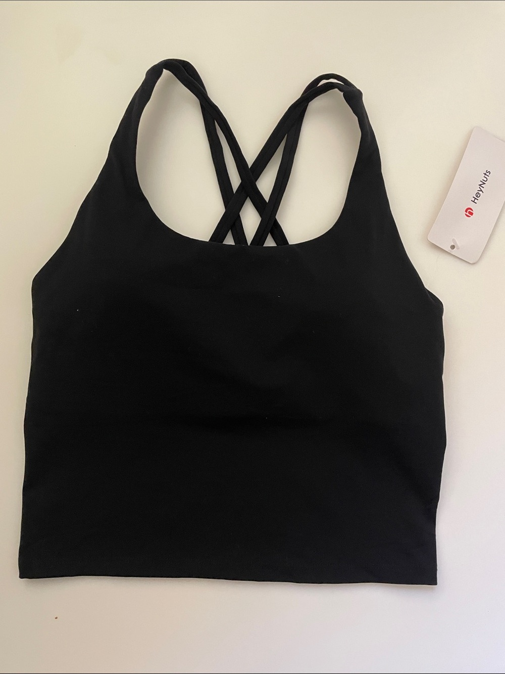 NWT Size S HeyNuts Black Strappy Seamless Bralette Sports Top